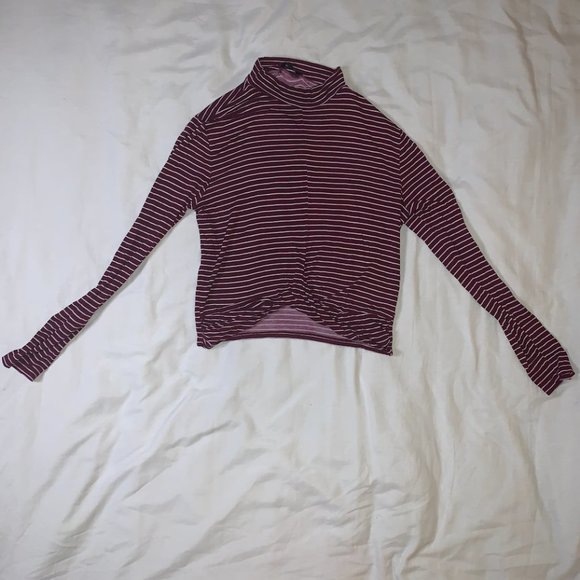 Burgundy Striped Turtleneck - Picture 1 of 1